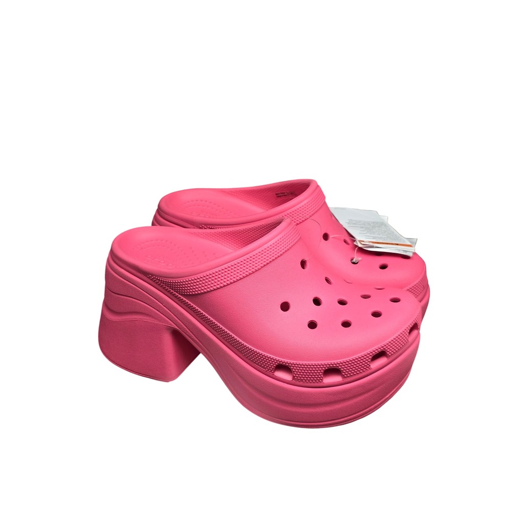 Crocs Siren Clog Size W7 M5 Hot Pink Platform Block Heel - Picture 9 of 9